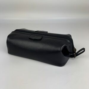 Vintage Genuine Dopp Sienna Cowhide Leather Travel Toiletry Bag Black
